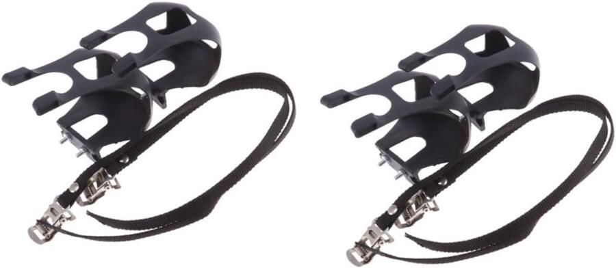 Fietspedaalrie Teenclips Pedaalrie Fietsen Veilig Antislip Ontwerp 48x Zwart