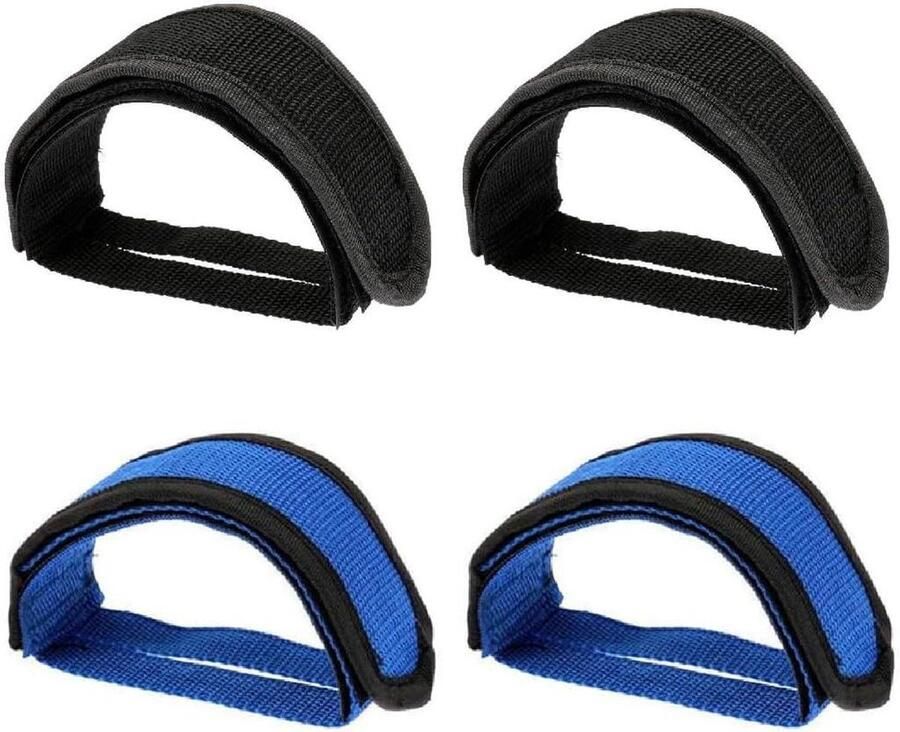Fietspedaalrie Teenclips rie Fietsen Verstelbaar klittenband lengte Zwart-blauw