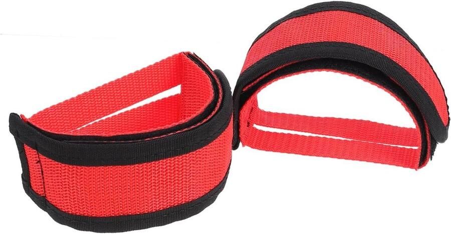 Fietspedaalrie Voetrie Fiets Veilig Fietsen Verstelbaar Nylon Universele Maat Rood