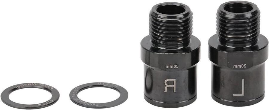 Fietspedaalverlengers Pedaal Spacers Fietsen Verbeteren Titaniumlegering Constructie 20 mm Zwart