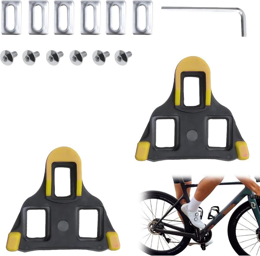 Fietspedaalwiggen voor SPD-SL pedaalsyste 1 paar universele inzetstukken voor fietsschoenen verstelbare helling zwart geschikt voor racefiets spinningfiets indoorfiets fietspedaalaccessoires