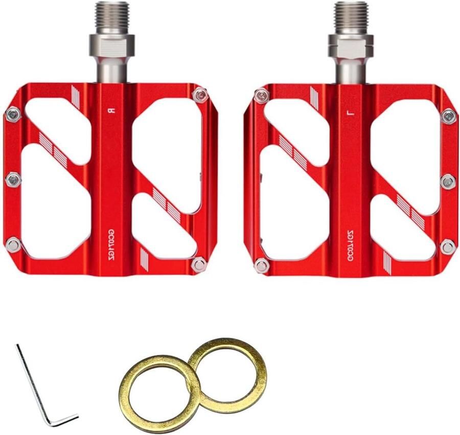 Fietspedalen Aluminium Fietsaccessoires Pedalen Fietsen Verbeteren Lichtgewicht Ontwerp 14 mm Schroefdraad Rood
