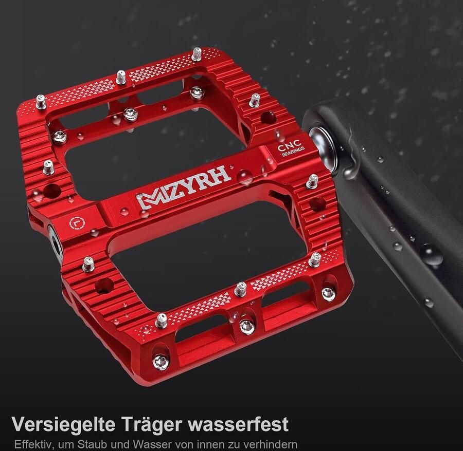 Fietspedalen Aluminium Platform pedalen Fietsen Mountainbike Antislip 10 pinnen 9 16 inch Rood