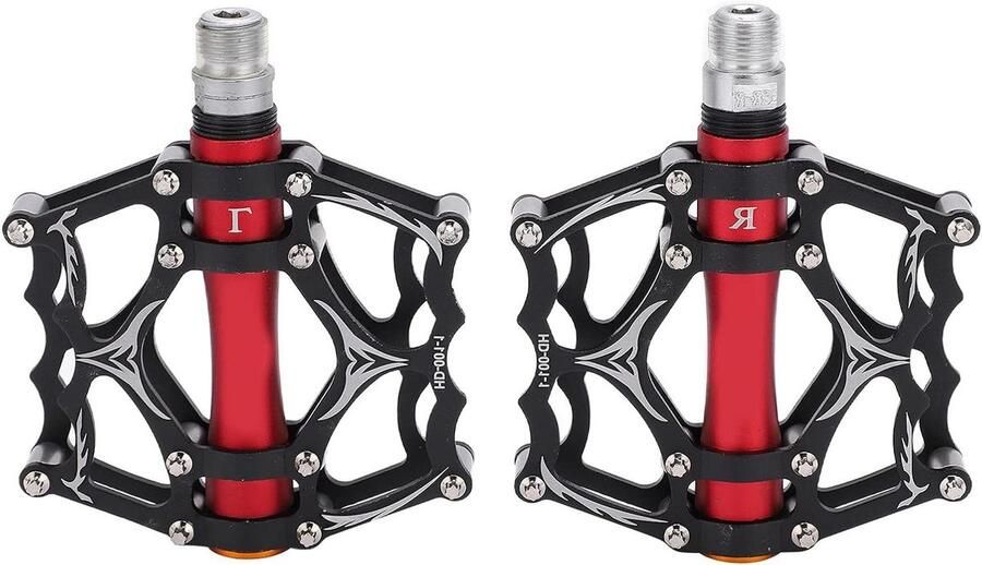 Fietspedalen Aluminium Platte Fiets Pedalen Veilig Fietsen Antislip Oppervlak 9 16 inch Zwart Rood