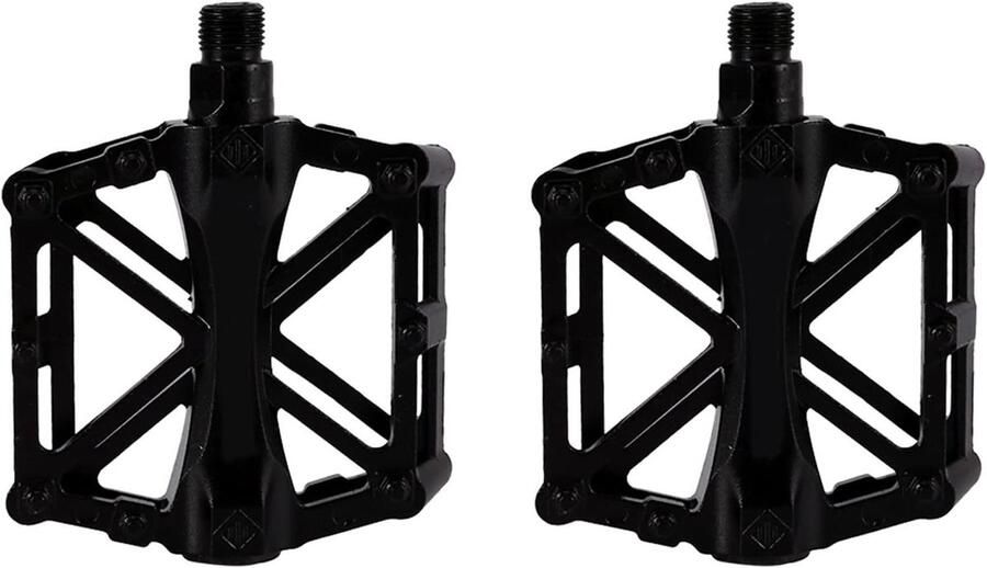 Fietspedalen Aluminium Platte Platform Pedalen Fietsen Straat Casual Antislip Kooiontwerp 12 x Zwart