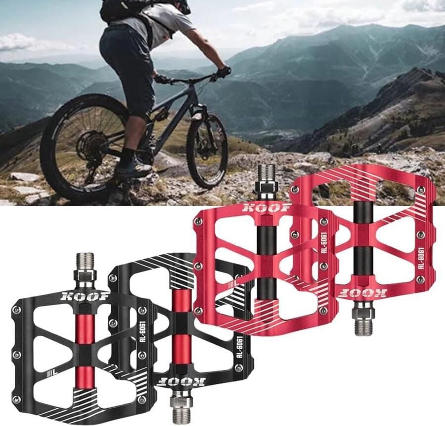 Fietspedalen Aluminiumlegering Bergwegpedalen Fietsen Ultralicht met grip 440g per paar Zwart