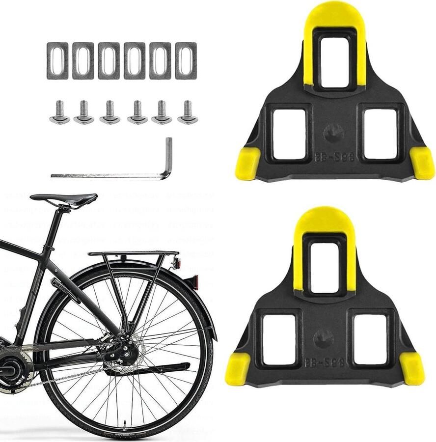Fietspedalen Cleats Fietsplaatjes Schoenen Wielrennen 6 Graden Float Systeem 10 x 10 x Geel