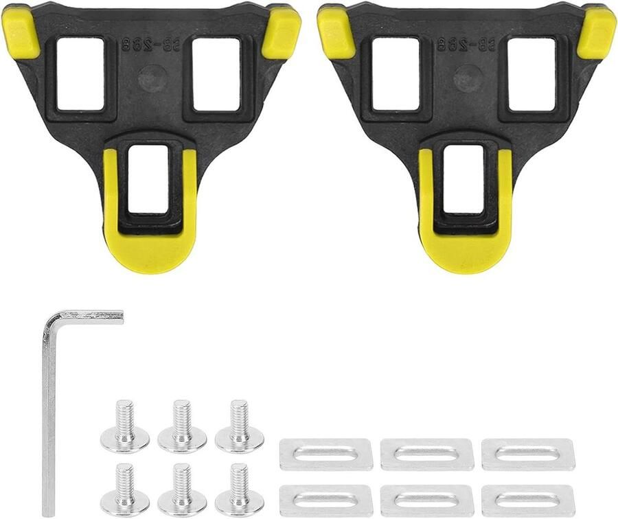 Racefiets Schoenplaatjes Fiets Pedalen Comfortabel Fietsen 6 Graden Float Set van 2 Zwart Geel