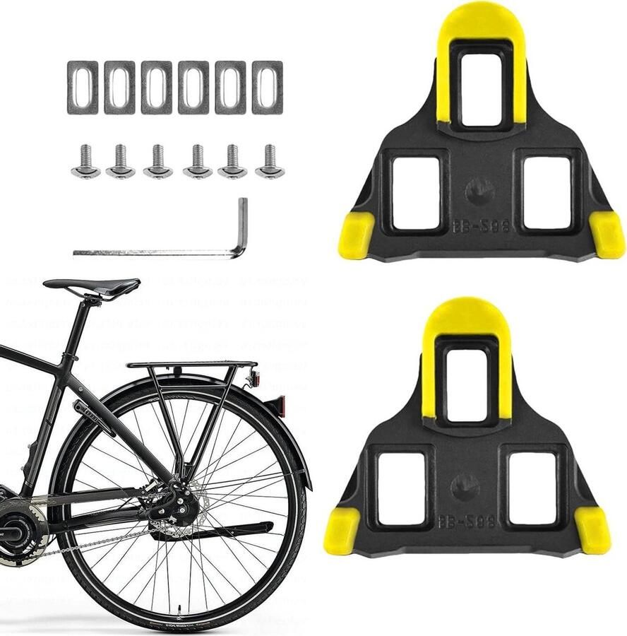 Fietspedalen Cleats Schoenplaatjes Fiets Wielrennen 6 Graden Float Systeem 10 x 10 x Geel