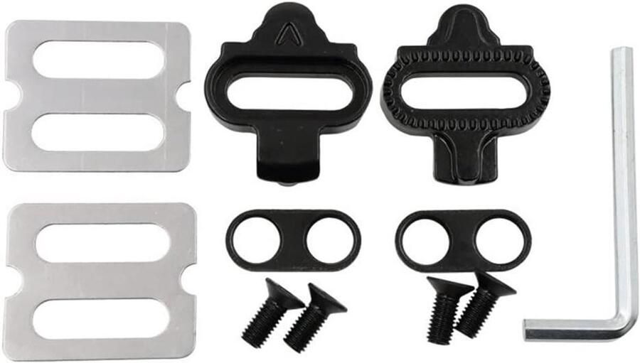 Fietspedalen Cleats Schoenplaatjes Set Mountainbiken Stalen Constructie 2 Gats Zilver