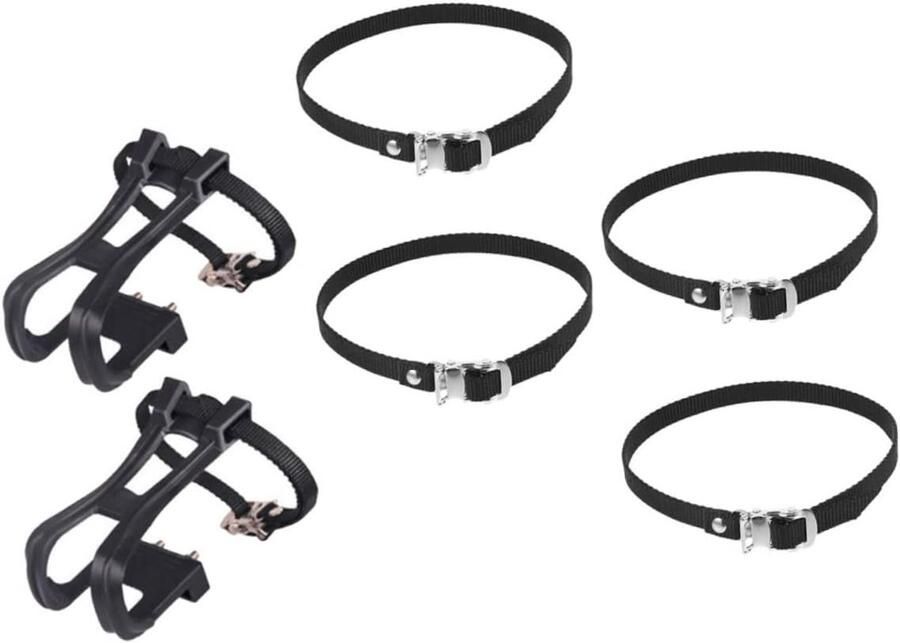 Fietspedalen Clips met Rie Fietspedaal Covers Fietsen Verbeteren Verstelbare Banden 13.3x7.3x Zilver Zwart