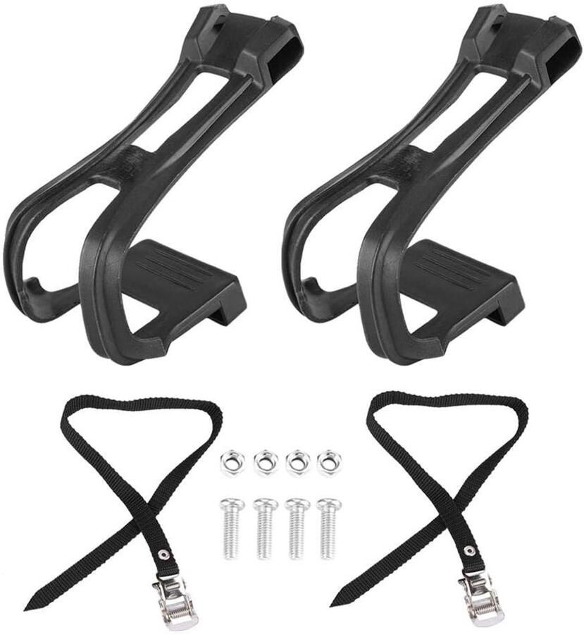 Fietspedalen Clips Teen Clips Veiliger Fietsen Lichtgewicht Constructie 16 x 13 x Zwart