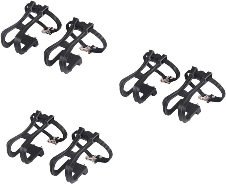 Fietspedalen Clips Teenclips Fietsen Duurzaam Nylon Materiaal 3 Paar Zwart