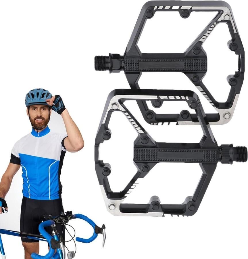 Fietspedalen Aluminium Racefiets Onderdelen Fietsen en Trainen Antislip met Noppen 13 x Zwart