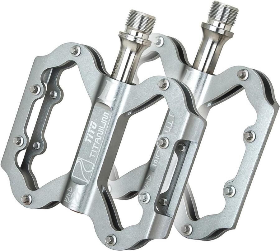Fietspedalen Klassieke Stijl Fietsen Verbeteren Titanium As 88 x 98 mm Titanium Kleur