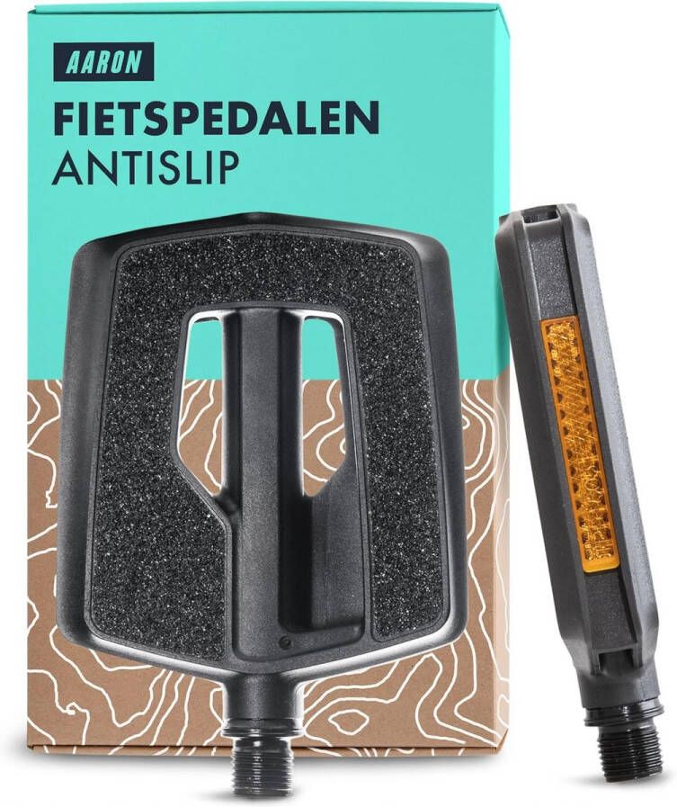 Fietspedalen met Antislip Grip en Industriële Kogellagers Plat Design voor E-bikes en Trekkingfietsen Zwart