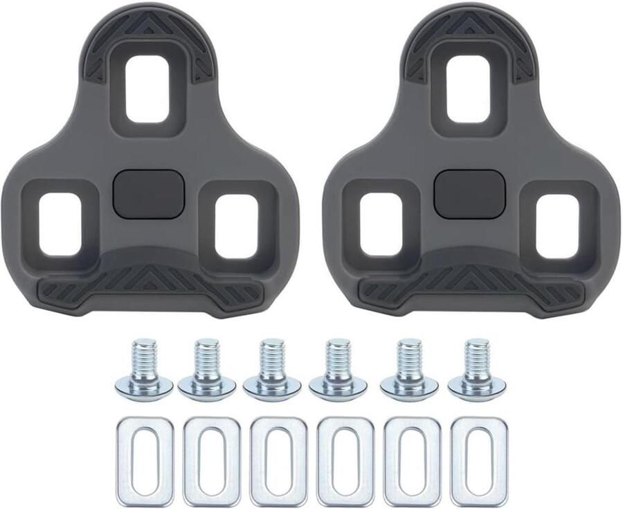 Fietspedalen met Cleats Klikpedalen Schoenen Comfortabel Fietsen Verstelbaar Blokontwerp 69 x 65 mm Zwart Grijs