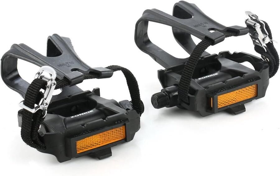 Fietspedalen met Clips en Rie voor Hometrainer Racefiets en MTB Universele 9 16 Inch