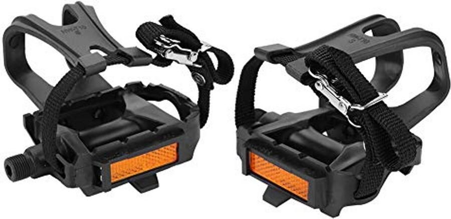 Fietspedalen met clips Nylon pedalen Stabiel fietsen Hol en lichtgewicht 11.2 x Zwart