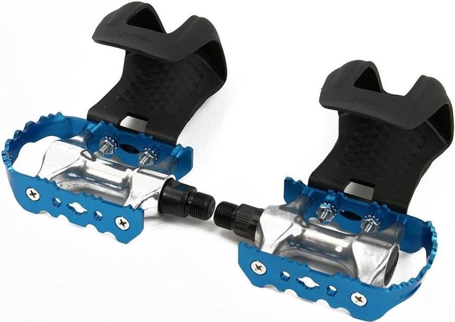 Fietspedalen met Haken Pedalen met Kooi Fietsaccessoires Veilig Fietsen Snel In- en Uitstappen 9 16 Inch Blauw