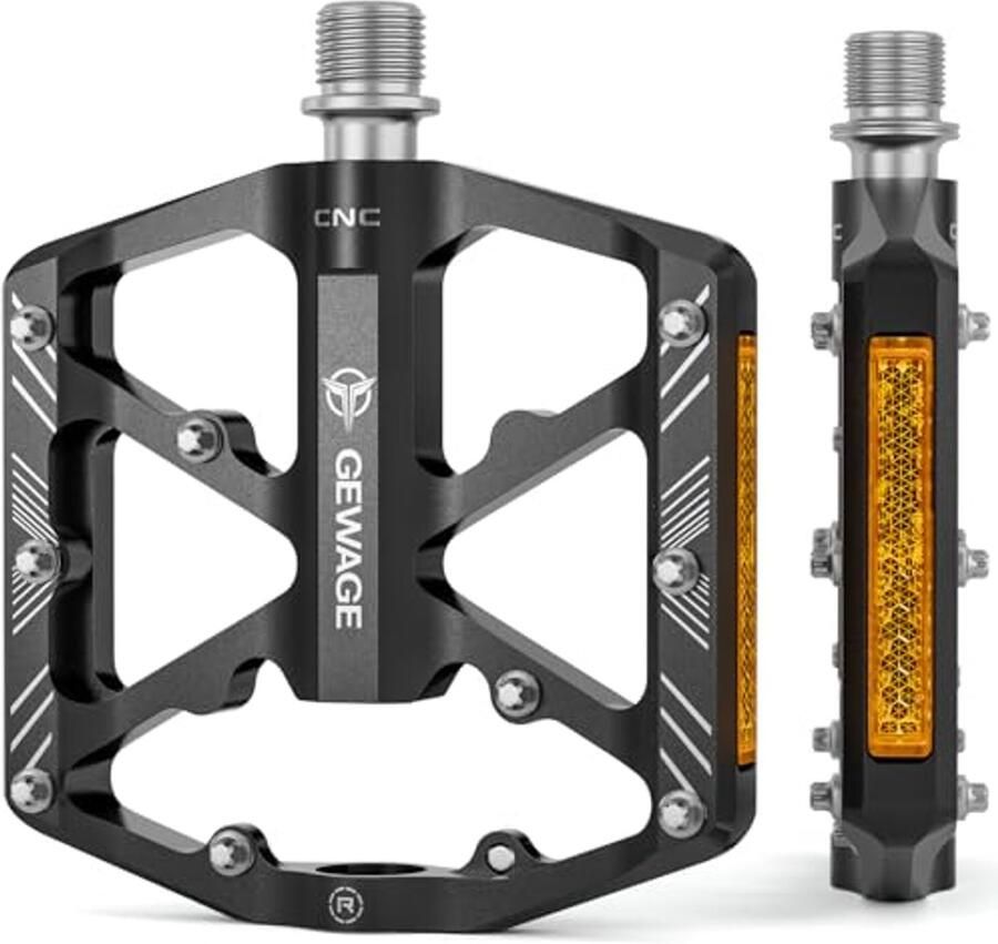 Fietspedalen met reflecterende strepen en antislip platform voor racefietsen en MTB