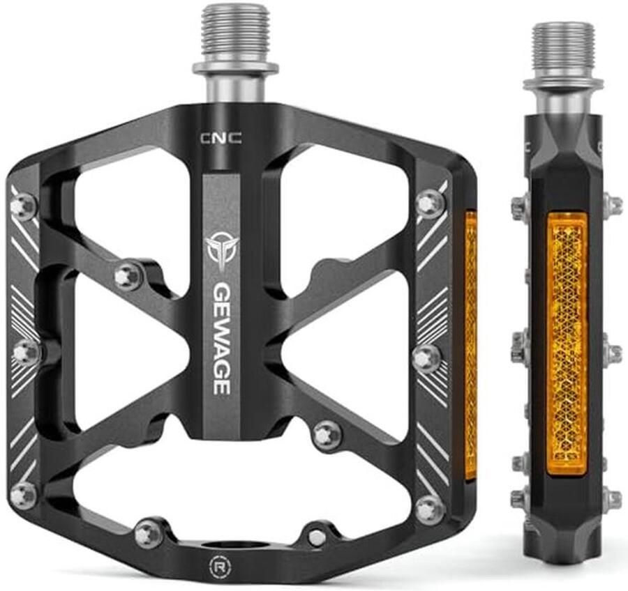 Fietspedalen met reflecterende strepen en antislip platform voor racefietsen en MTB