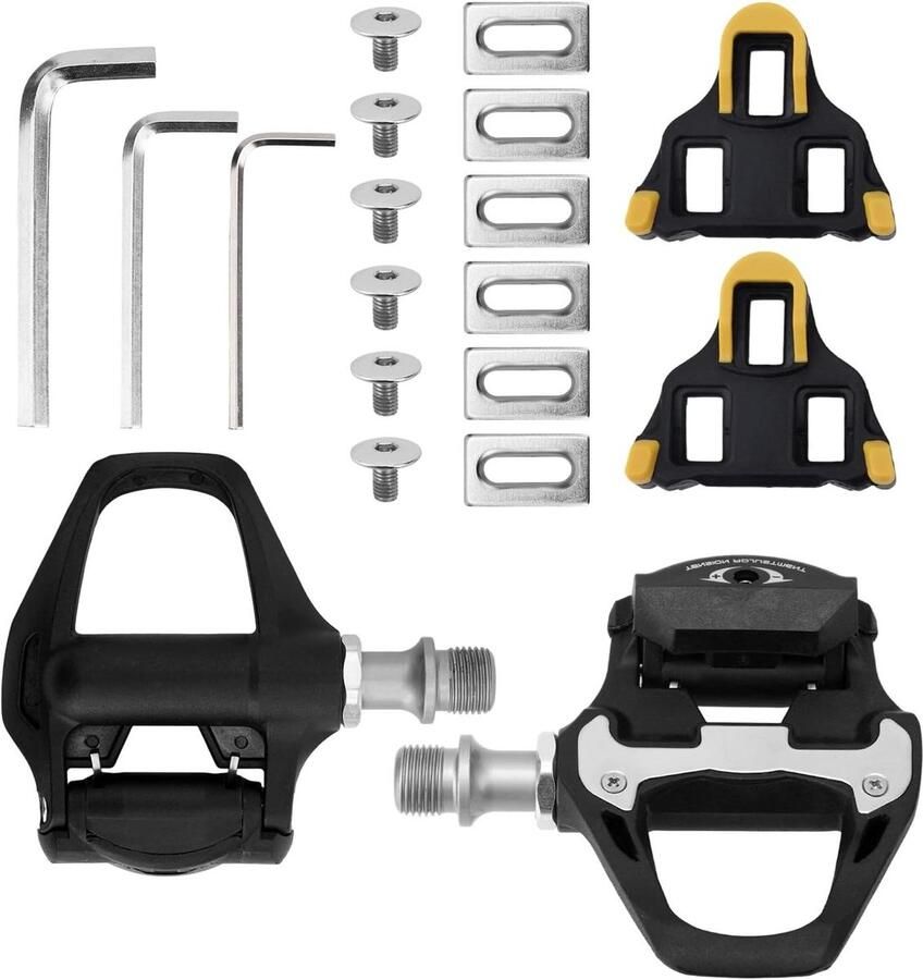 Fietspedalen met Schoenplaatjes Racefiets Pedalen SPD SL Compatibel Efficiënt Fietsen Afgedichte Lagers 9 16 Inch Zwart Geel