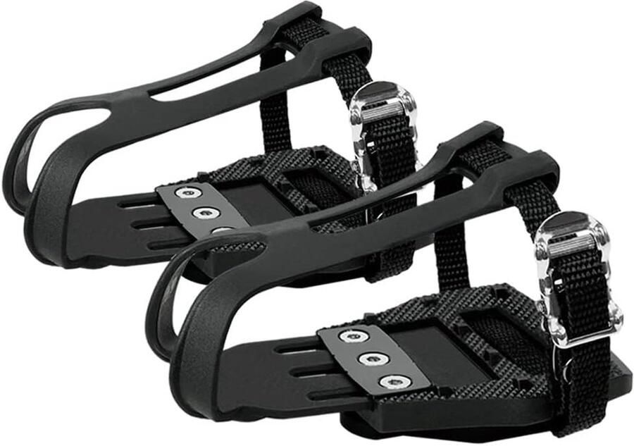 Fietspedalen met Teen Clips Spinpedalen Oefenpedalen Indoor Fietsen Shi o SPD Compatibel 9 16 inch Zwart