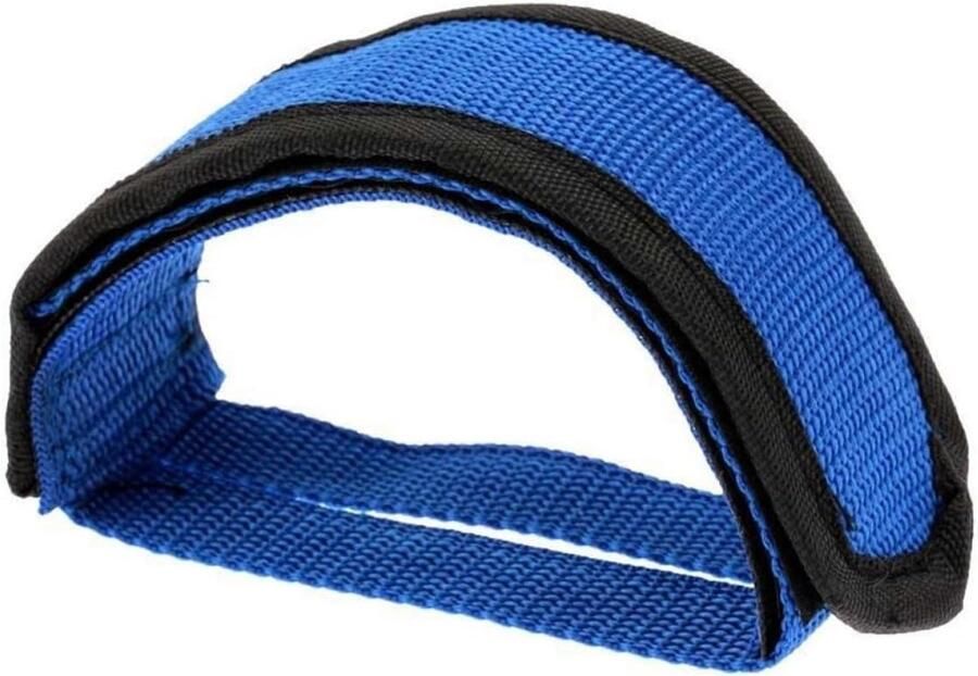 Fietspedalen met Teenkooien Pedaalrie Clips Fietsen Stabiliseren Dubbele Klittenbandsluiting Nylon Materiaal Blauw