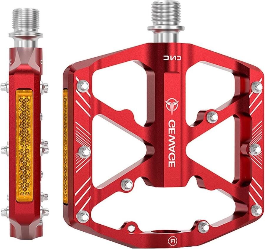 Fietspedalen Metaal Antislip Pedalen Veilig Fietsen 9 Verwisselbare Pinnen 9 16 Inch Rood