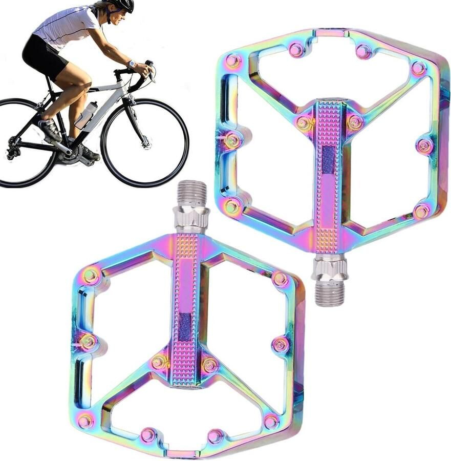 Fietspedalen Mountainbike Pedalen Outdoor Fietsen Antislip Noppen 13 x Zwart