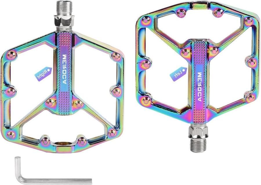 Fietspedalen Mountainbike pedalen Veilig Fietsen Supergrip noppen 127 x 106 mm Gekleurd