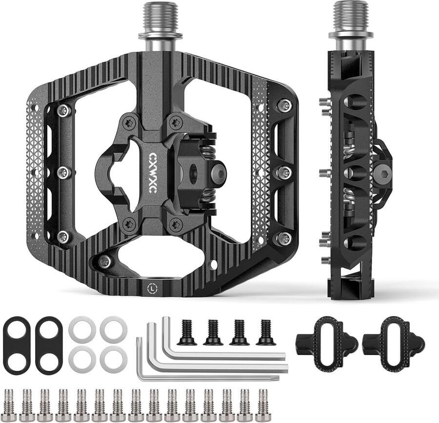 Fietspedalen MTB pedalen Fietsen op alle terreinen Hybride met noppen 9 16 inch Zwart