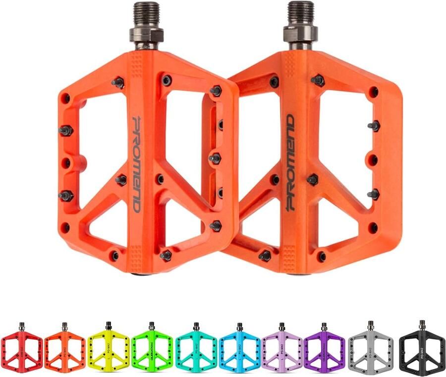 Fietspedalen Nylon BMX Spinning Fietsen Mountainbike Antislip Brede Grip Breed Oranje