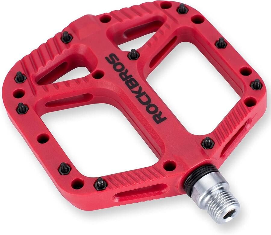 Fietspedalen Nylon Composiet Platte Mountainbike Pedalen Offroad Fietsen 3 Lagers Antislip Waterdicht 13.5x11.7x Rood