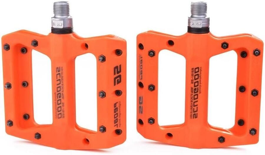 Fietspedalen Nylon Fiber MTB Pedalen Platform Fietsen Mountainbiken Verzegelde Lagers Anti-slip 9 16 inch Oranje