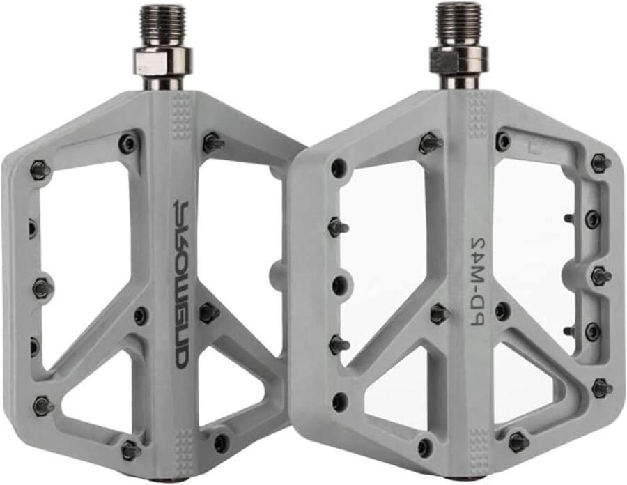 Fietspedalen Nylon MTB BMX Pedalen Fietsen Stabiliteit Antislip Noppen Breed Grijs