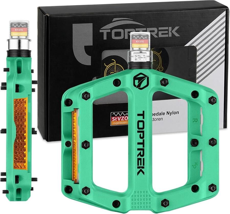 Fietspedalen Nylon MTB Pedalen Veilig Fietsen Antislip Loopvlak 9 16 Inch Groen