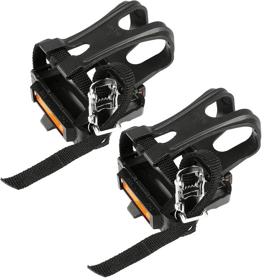 Fietspedalen Nylon Pedalen met clips Veilig Fietsen Verstelbare rie 9 16 inch Zwart