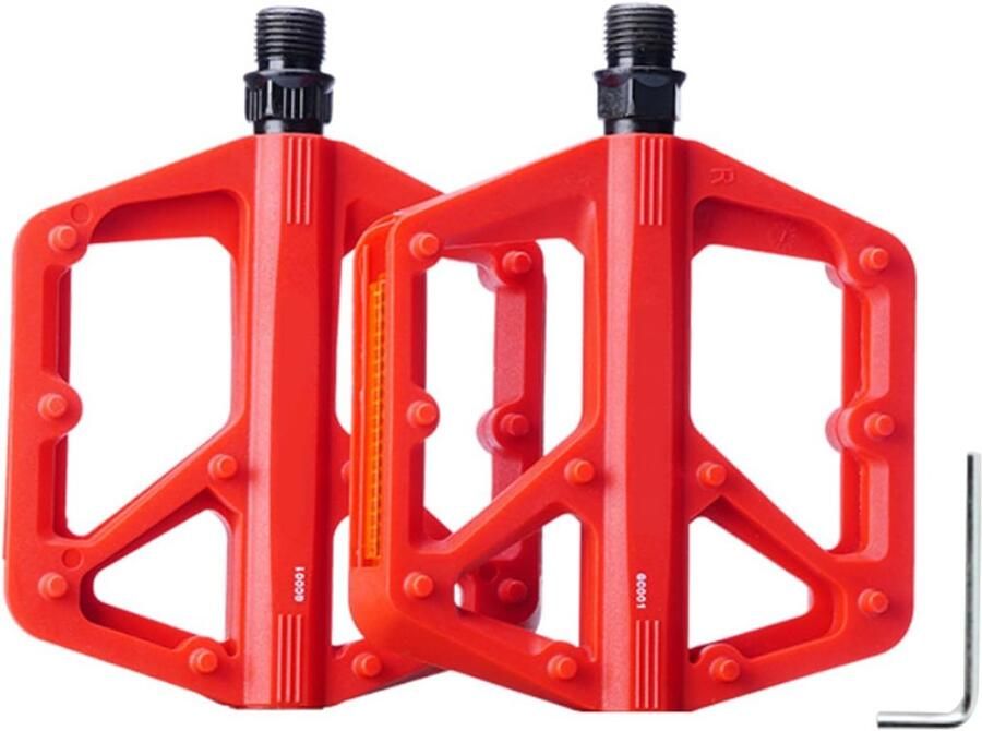 Fietspedalen Nylon Platform Fietsen Antislip Grip Rood