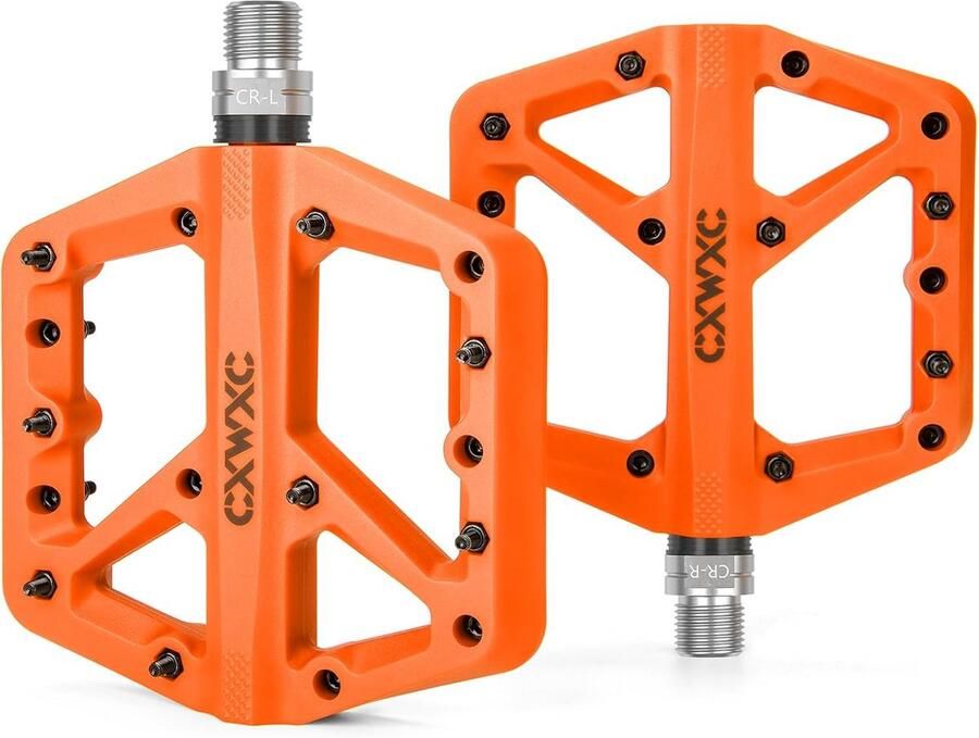 Fietspedalen Nylonvezel Platte Pedalen Fietsen Mountainbike Antislip Oppervlak 9 16 Inch Oranje