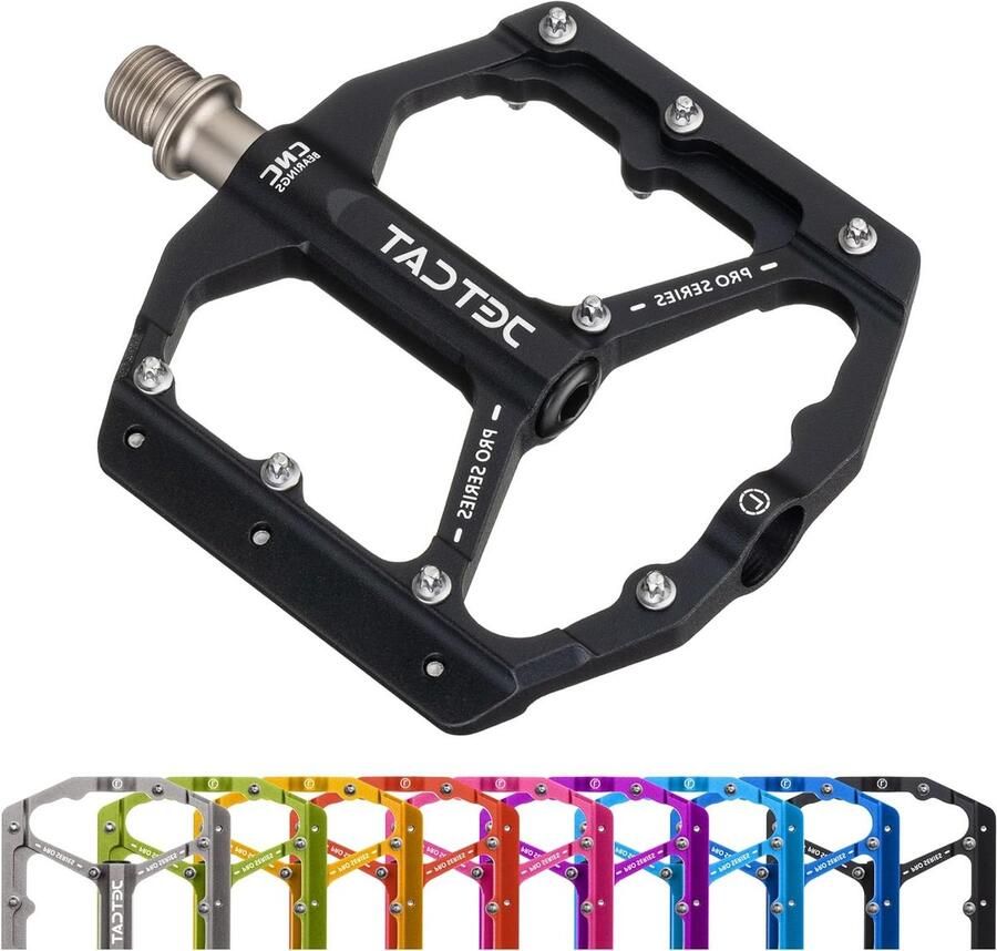 Fietspedalen Plat MTB Pedalen Fietsen 8 Anti-slip Pinnen 9 16 Zwart