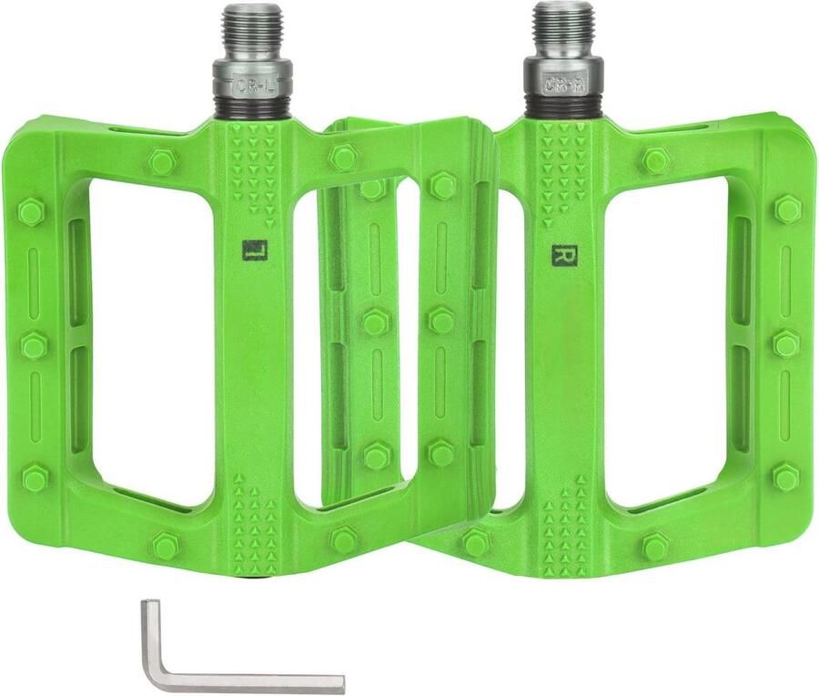 Fietspedalen Plat Platform Dubbele Functie Pedalen Fietsen Alle Terreinen Extra Breed Antislip 111 Mm Breed Groen