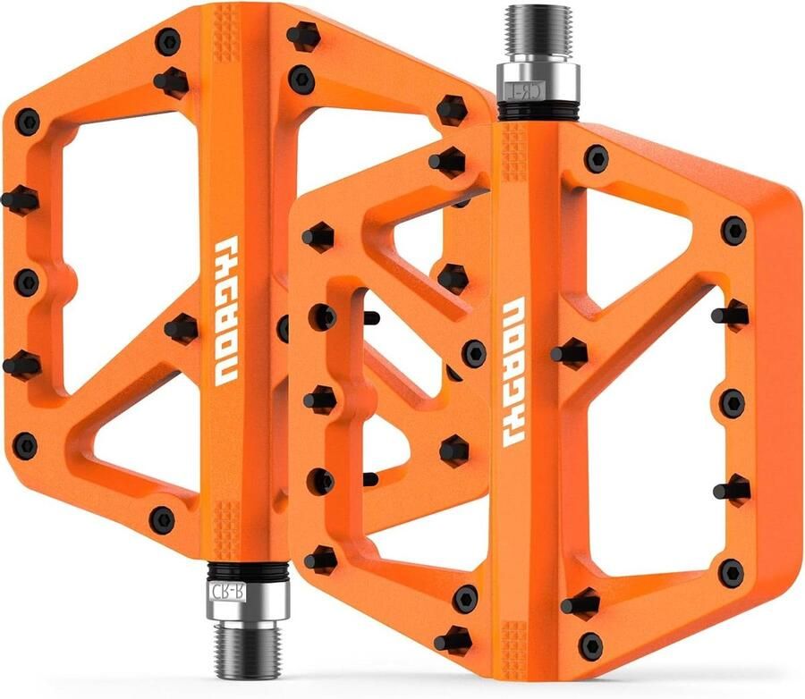 Fietspedalen Platte pedalen Antislip pedalen Fietsen Breed platform CR-MO pin 9 16 inch Oranje