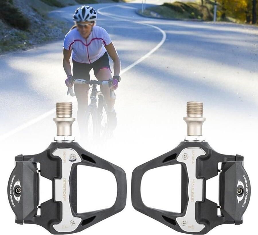 Fietspedalen Platte pedalen Efficiënt fietsen Zelfvergrendelend mechanisme 9 16 inch Zwart
