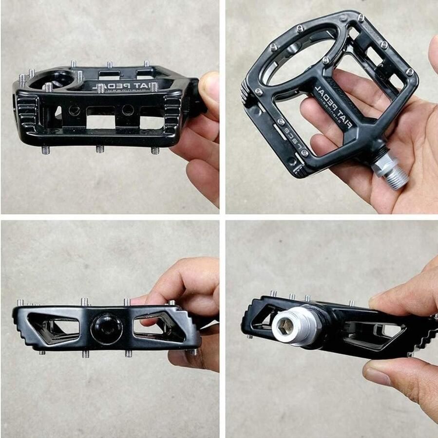 Fietspedalen Platte Pedalen MTB Pedalen Metalen Mountainbiken Fietsen Antislip Nagels Hol Ontwerp Gratis Maat Geel