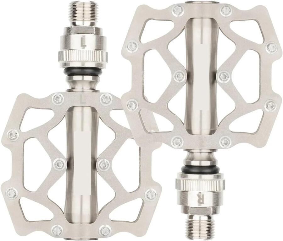Fietspedalen Racefiets pedalen Fietsen Lichtgewicht titanium 14mm schroefdraad Titaniumkleur