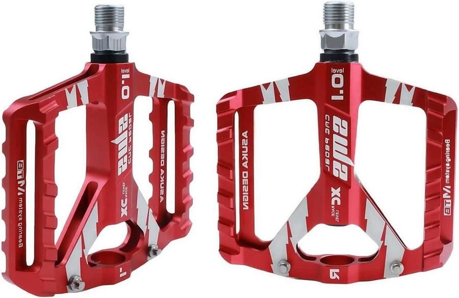 Fietspedalen Racefiets pedalen Mountainbike pedalen Fietsen Antislip noppen 9 16 inch Rood