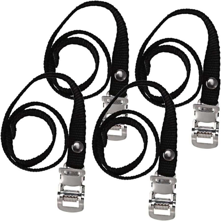 Fietspedalen Rie Pedalen Clips Fietsen Verstelbaar Nylon 4 Stuks Zwart