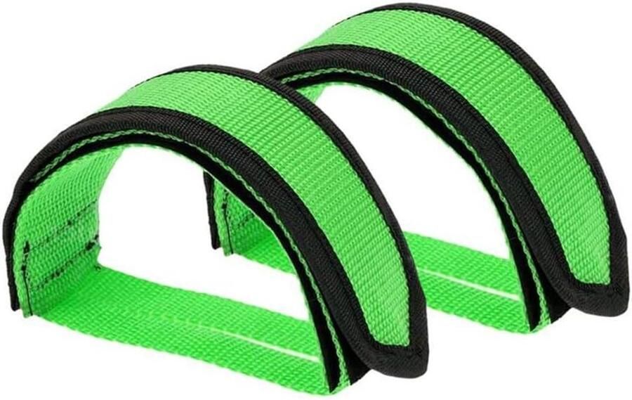 Fietspedalen Rie Teen Clips Fietsen Verbeteren Verstelbaar Nylon Lengte Groen